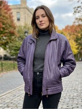 Vintage THE LEATHER RANCH Purple Leather Jacket
Large